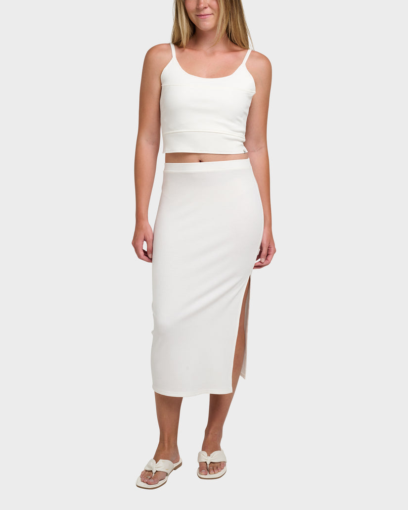 Rhea Solid Cropped Rib Tank