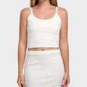 Rhea Solid Cropped Rib Tank