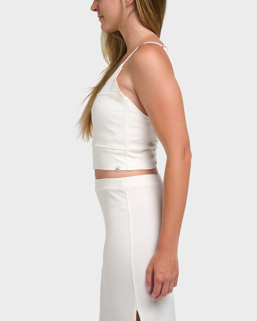 Rhea Solid Cropped Rib Tank