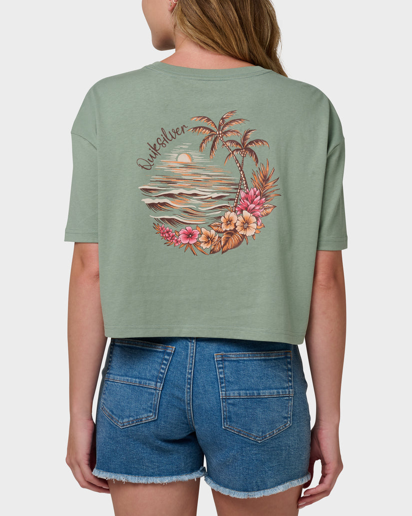 Island Time Short Sleeve Cropped Boyfriend T-Shirt