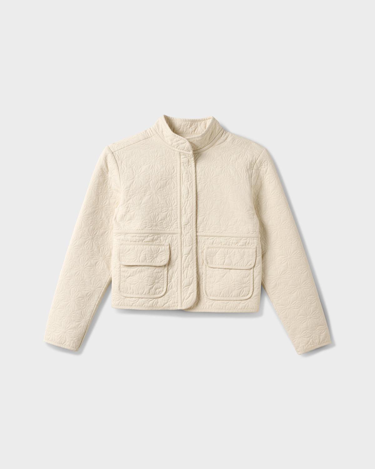 Sundial Hidden Snap Front Quilted Jacket