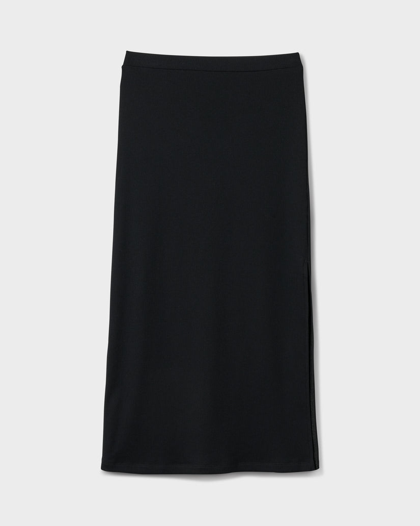 Cora Bay Solid Ribbed Midi Skirt