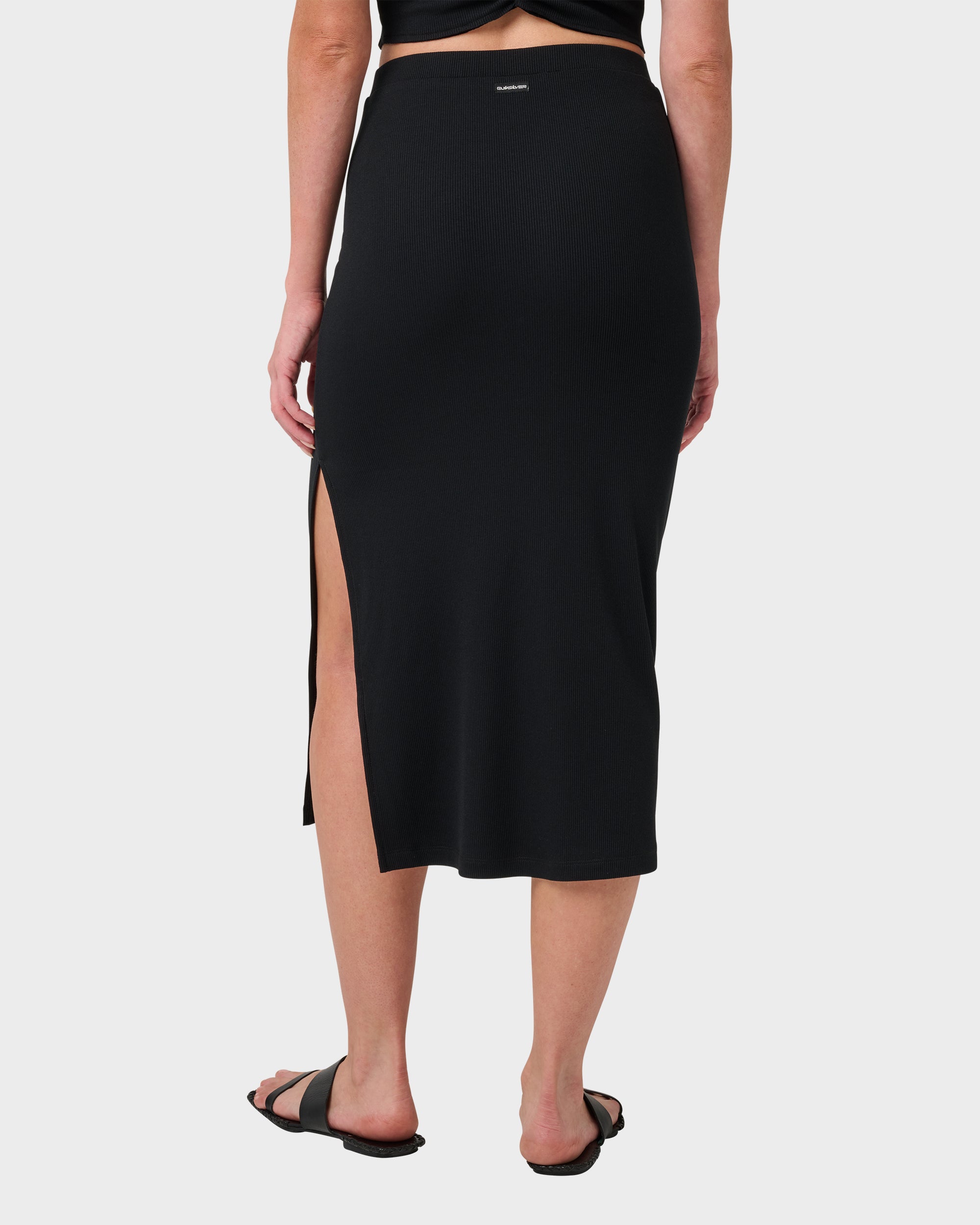 Cora Bay Solid Ribbed Midi Skirt - Cora Bay Solid Ribbed Midi
