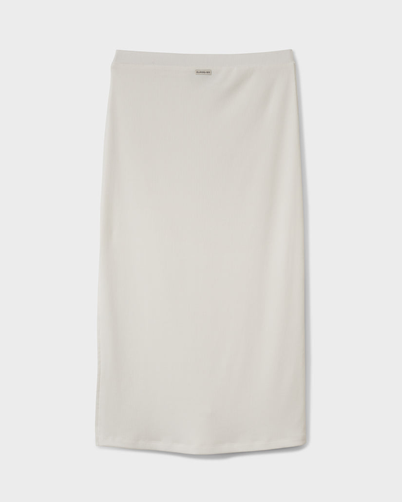 Cora Bay Solid Ribbed Midi Skirt