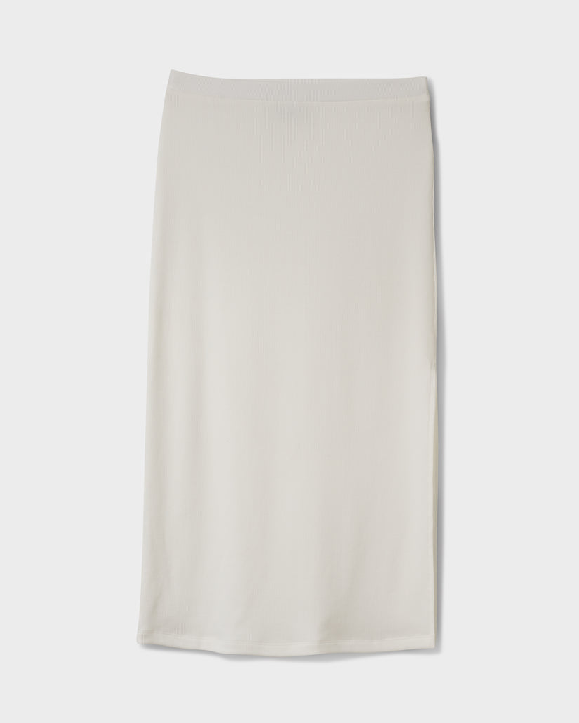 Cora Bay Solid Ribbed Midi Skirt