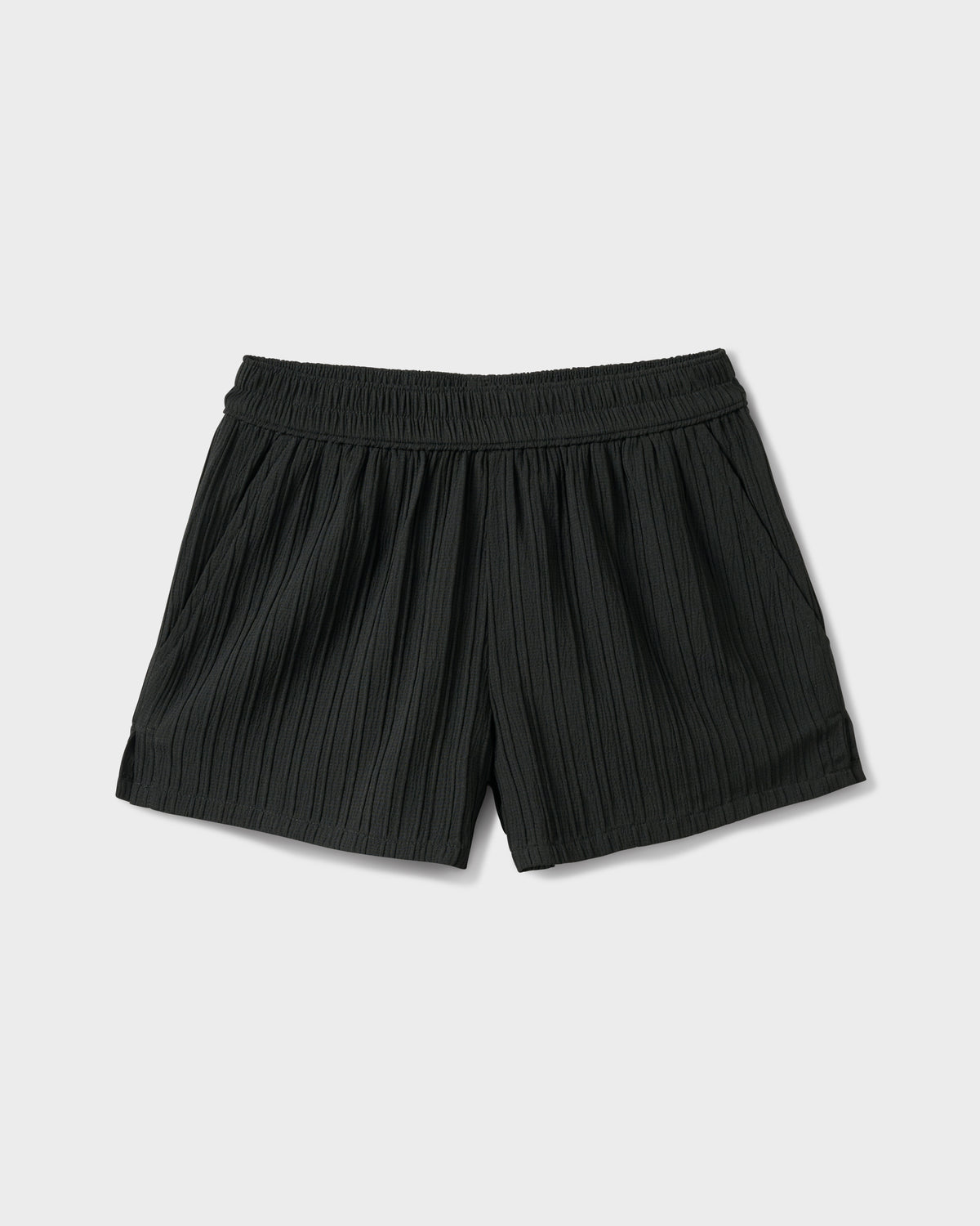 Barbados Solid Textured Elastic Waist Short