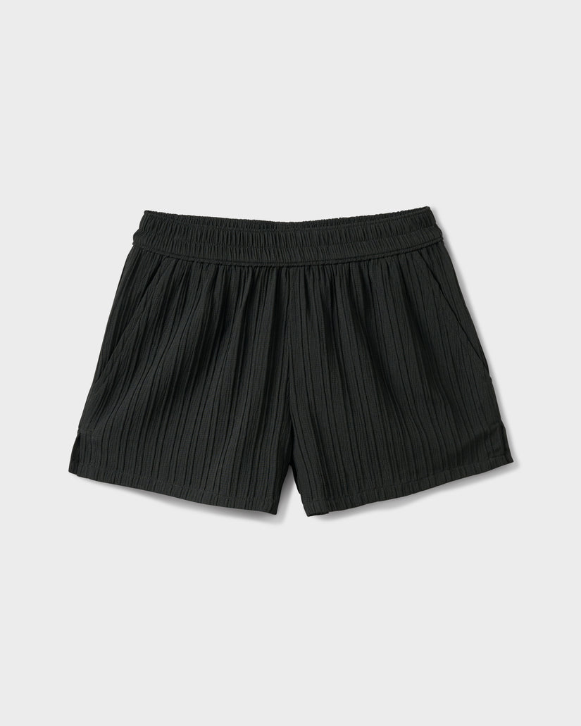 Barbados Solid Textured Elastic Waist Short