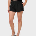 Barbados Solid Textured Elastic Waist Short