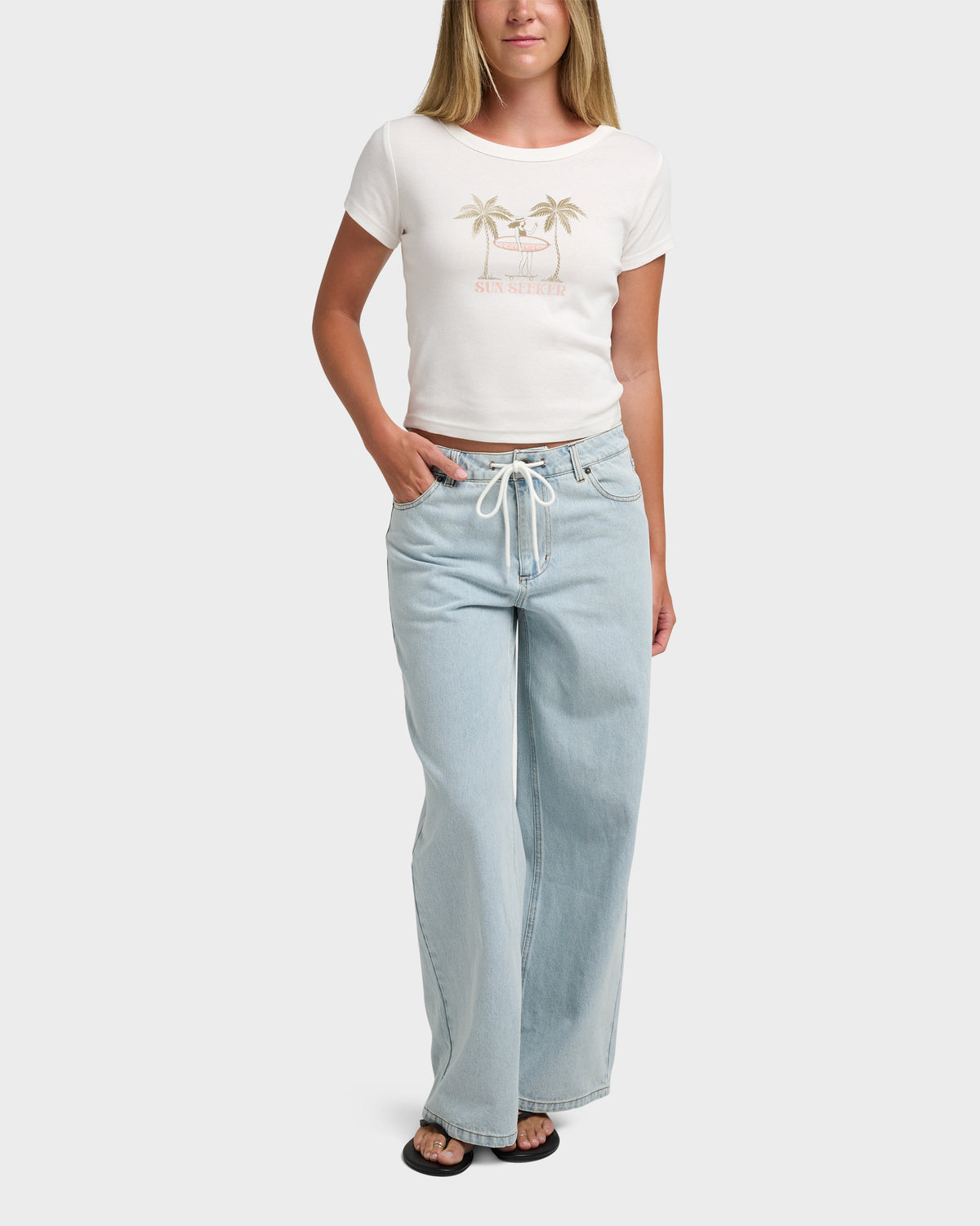 S/S Sun Seeker Crop Baby Tee