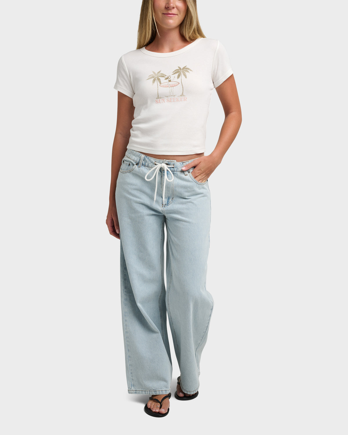 S/S Sun Seeker Crop Baby Tee
