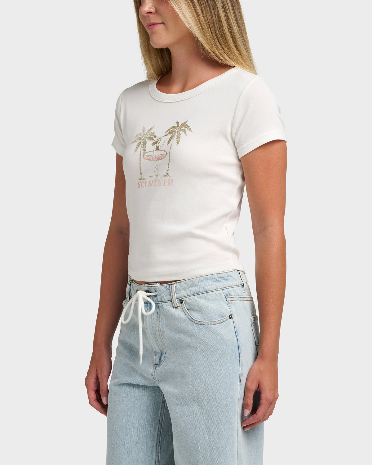 S/S Sun Seeker Crop Baby Tee
