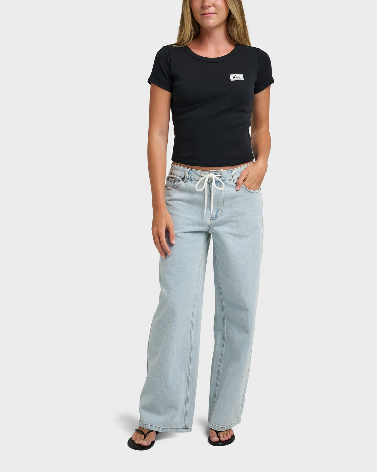 Bree Low Slung Drawstring Baggy Jeans