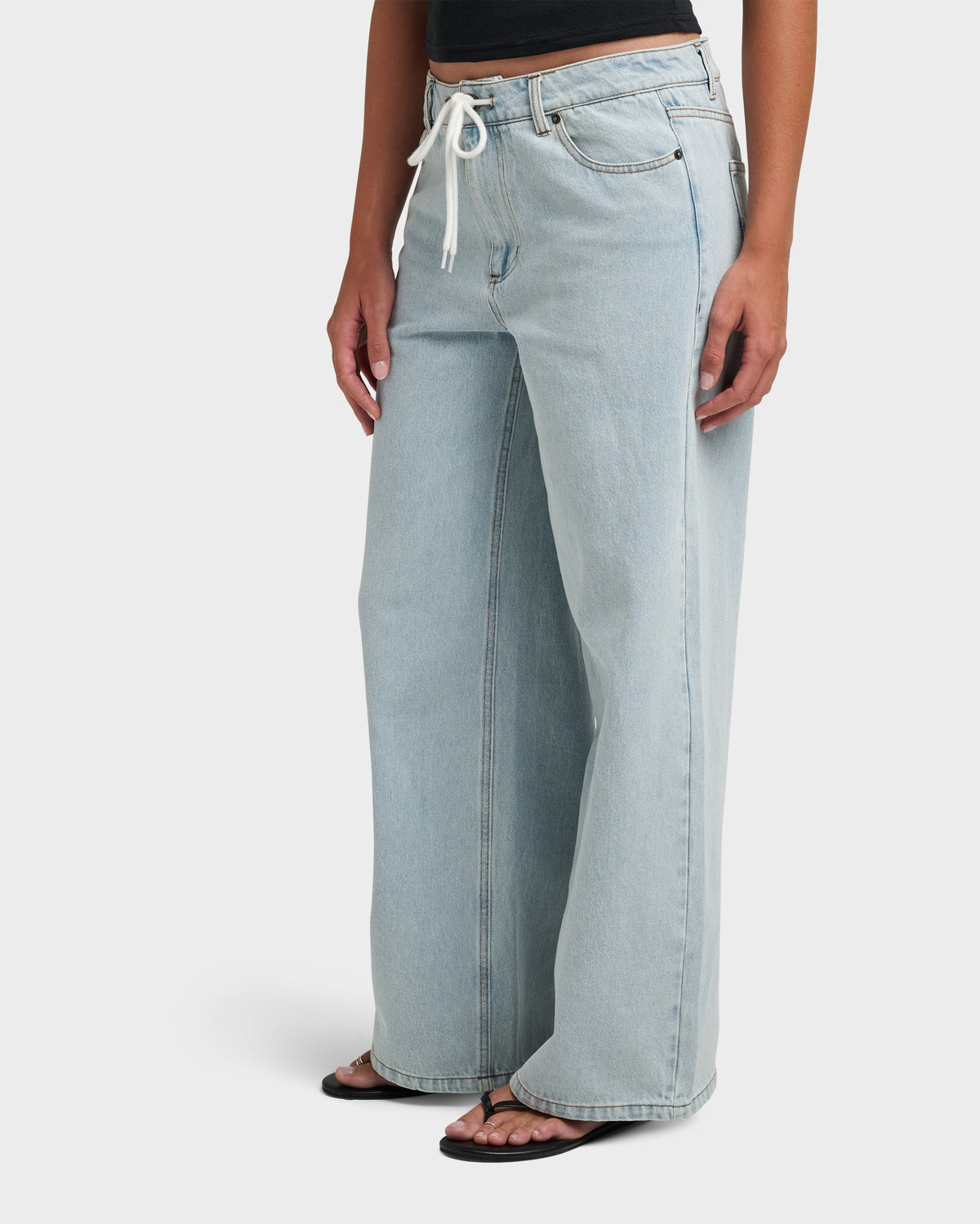 Bree Low Slung Drawstring Baggy Jeans