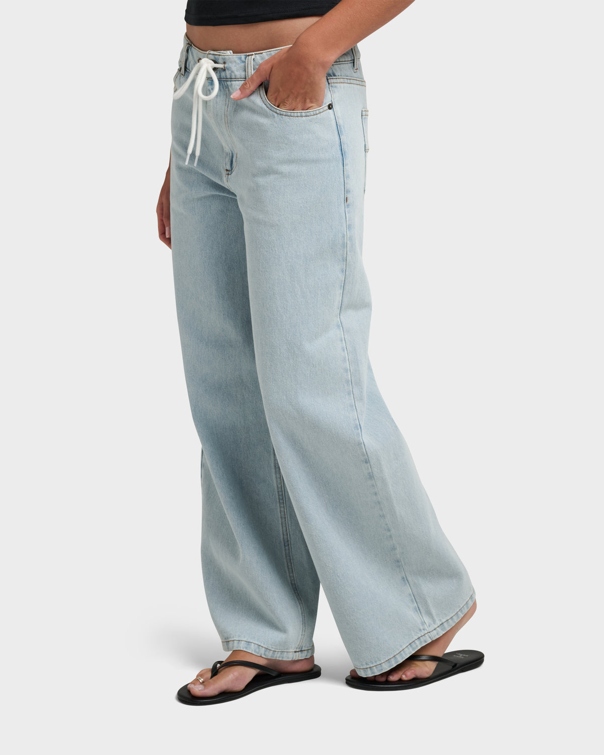 Bree Low Slung Drawstring Baggy Jeans