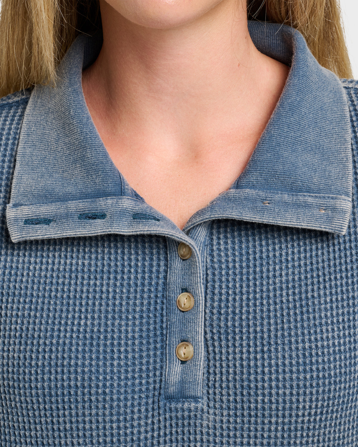 Moonlit Crest Waffle Knit Pullover