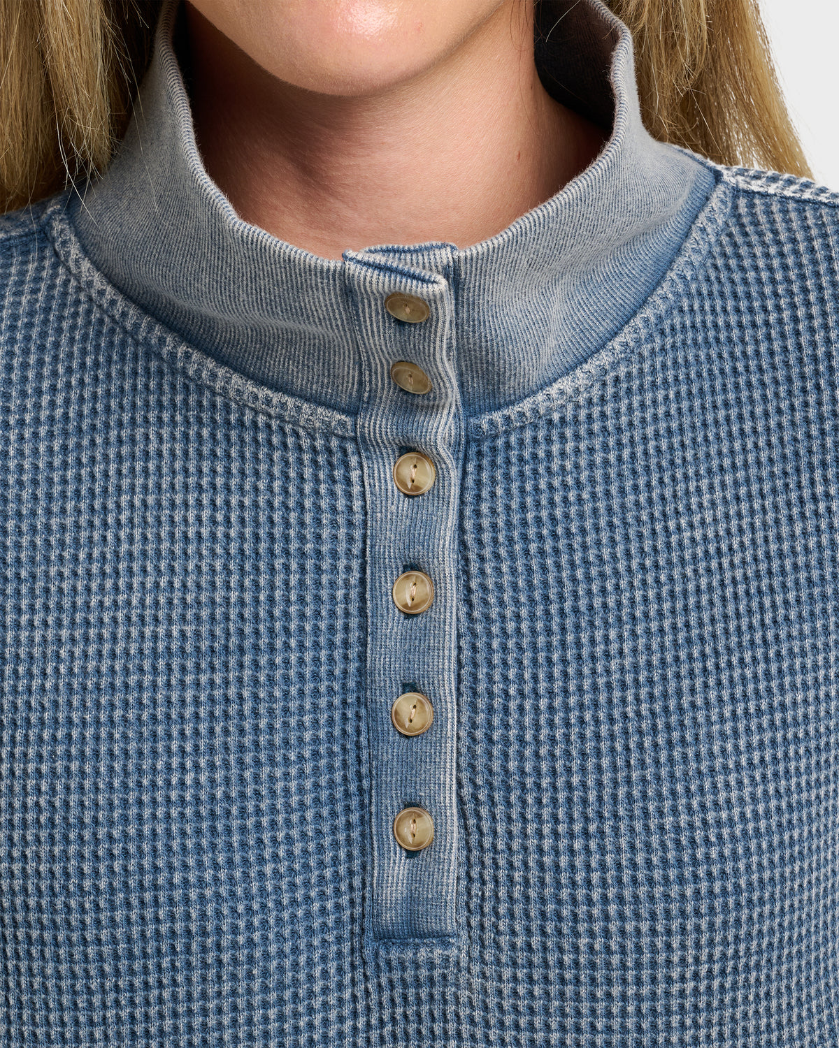 Moonlit Crest Waffle Knit Pullover