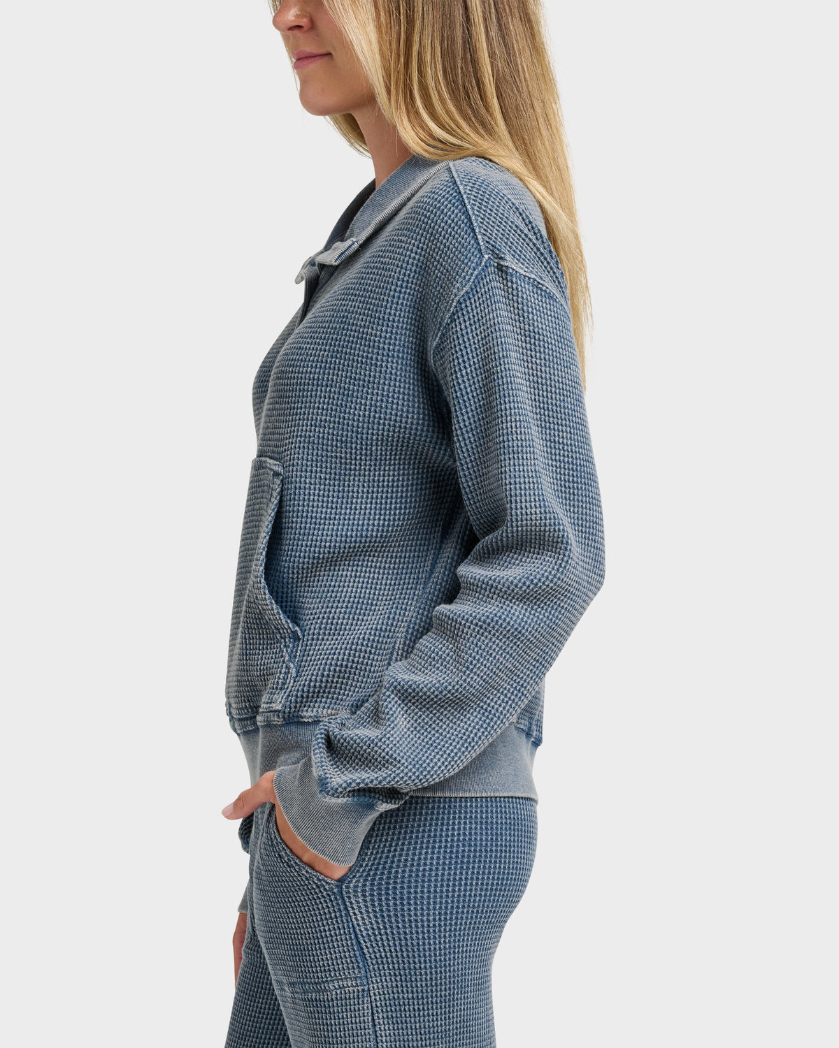 Moonlit Crest Waffle Knit Pullover