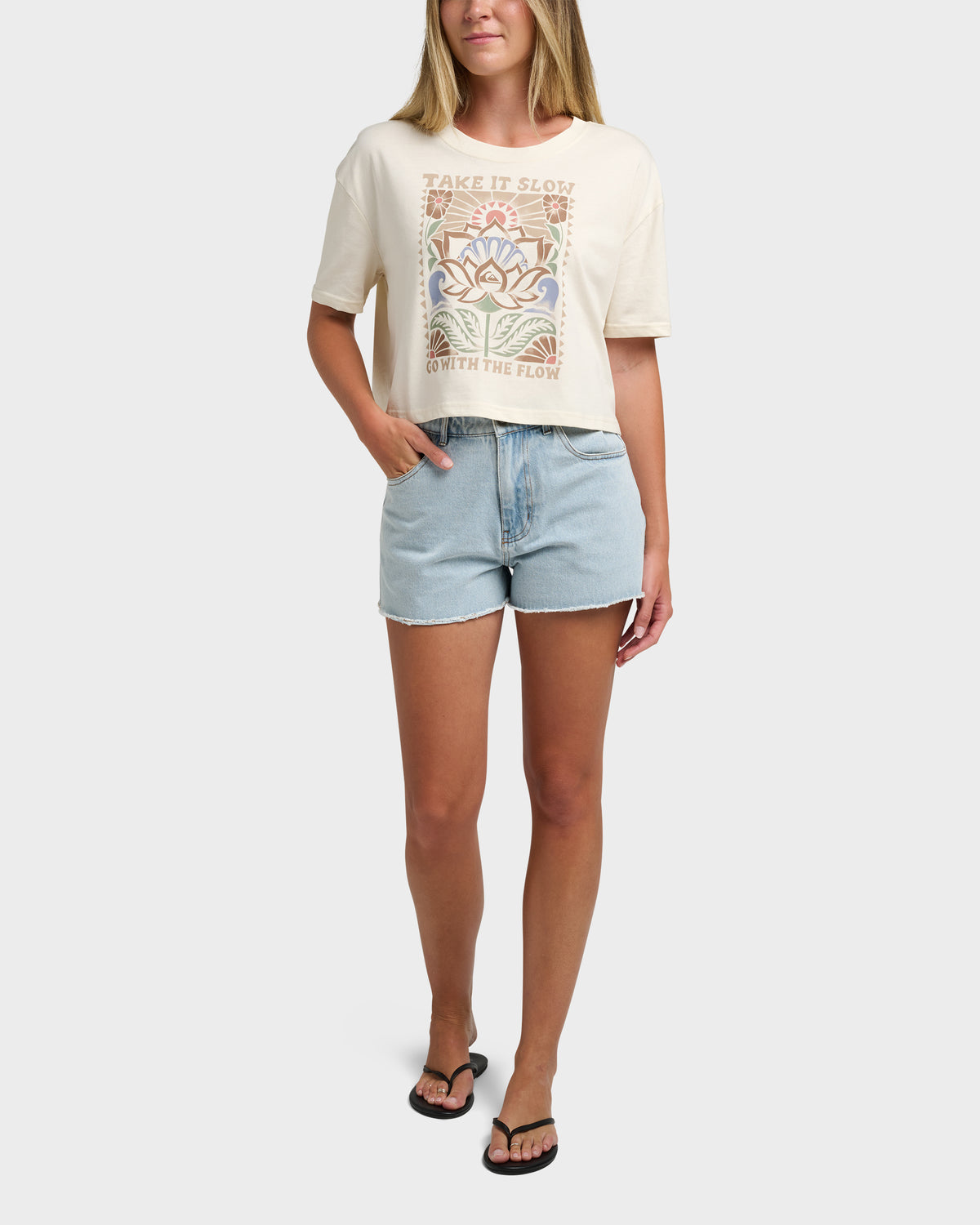 S/S Take It Slow Crop Boyfriend T-Shirt