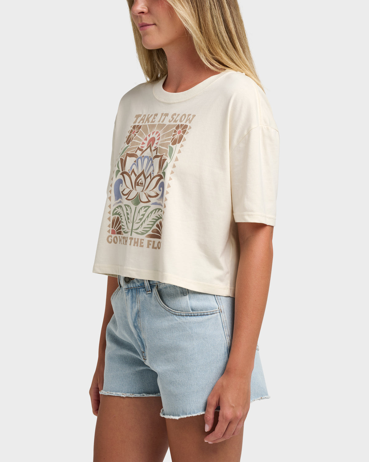 S/S Take It Slow Crop Boyfriend T-Shirt