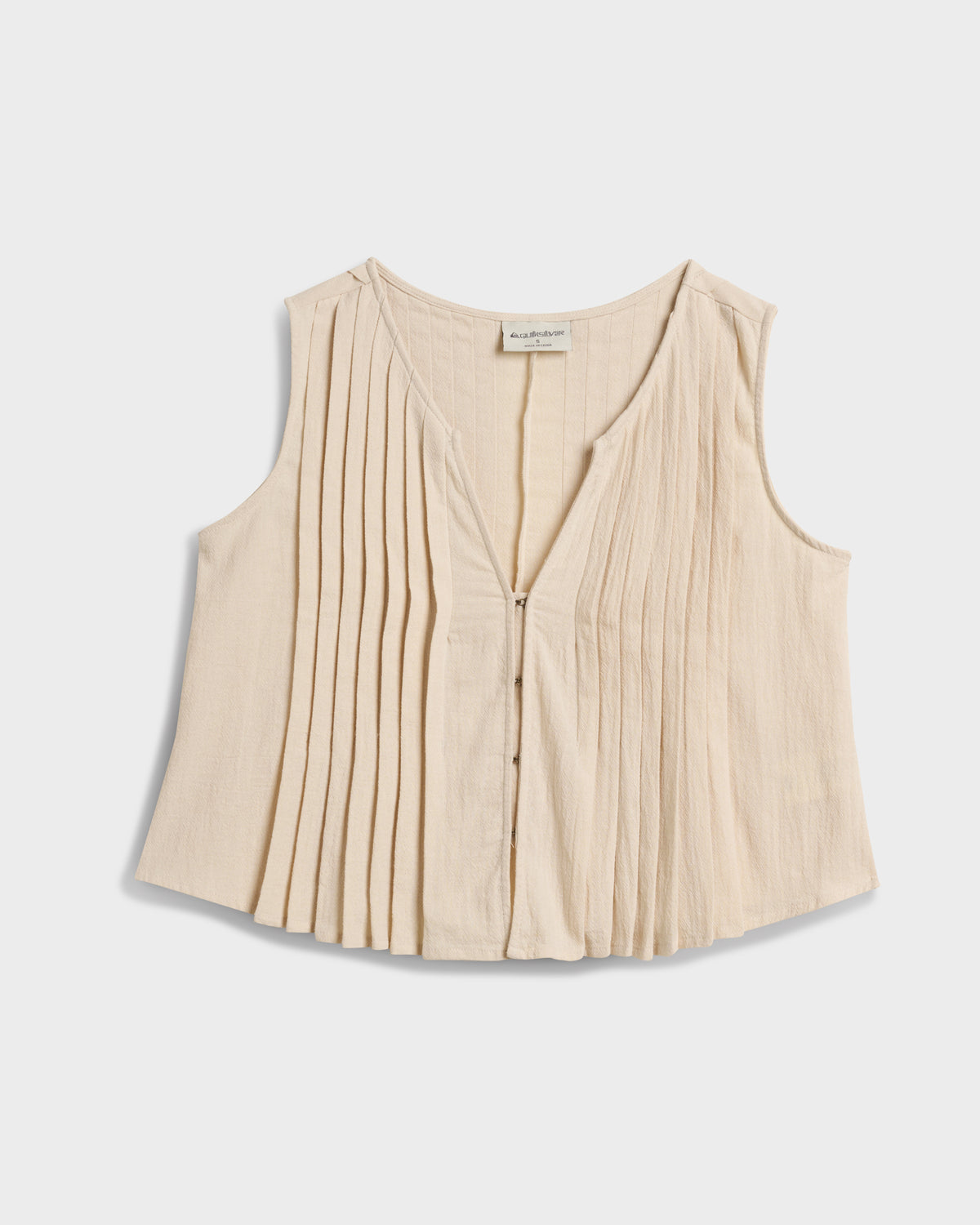 Clover Pleated Sleeveless Crop Top