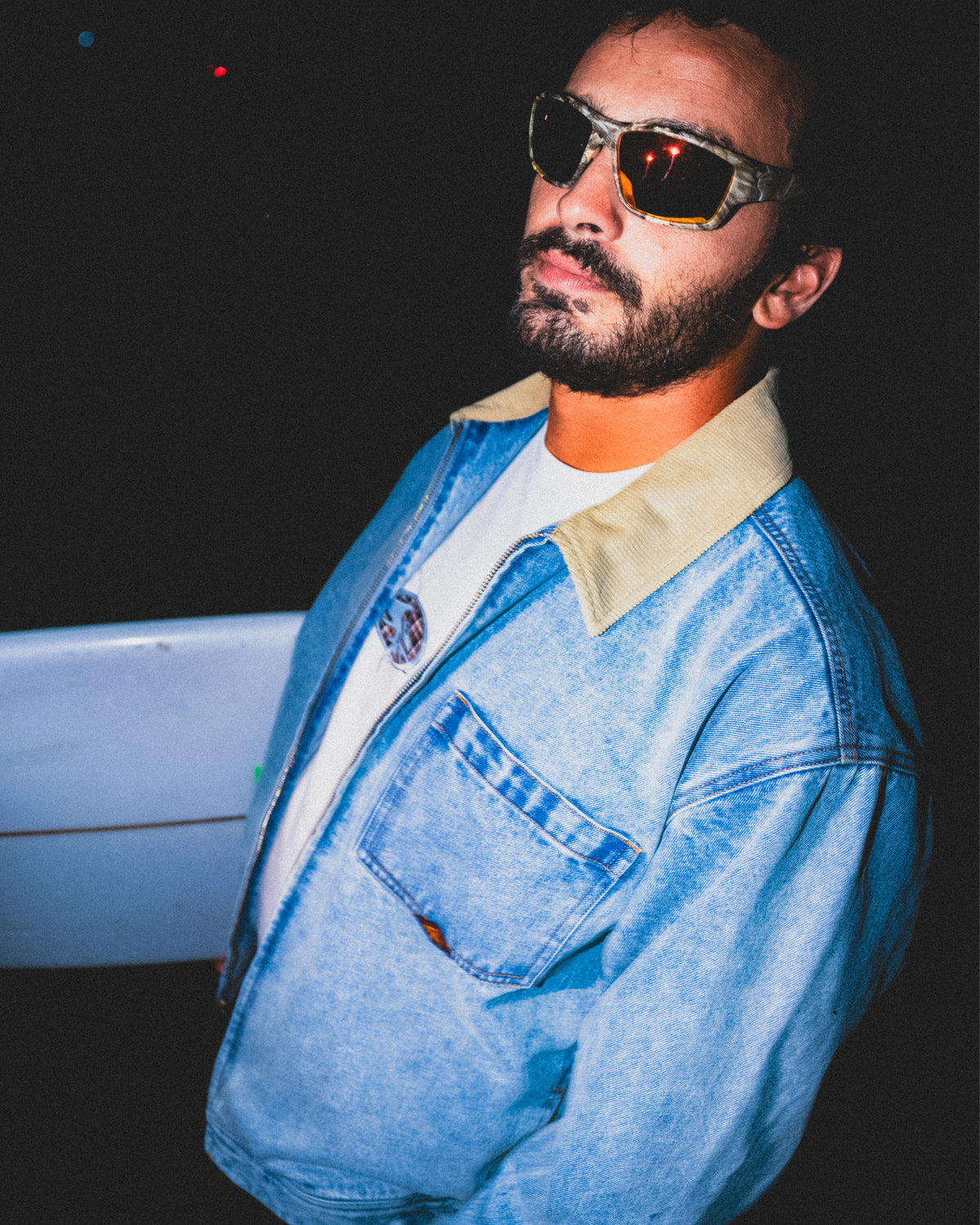 Surf Harrington Denim Jacket - Light Indigo