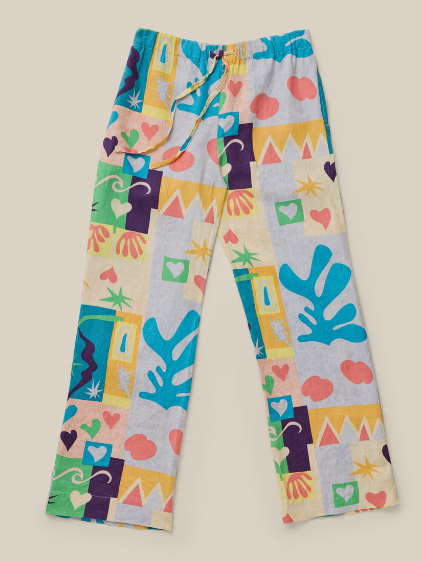 FAHERTY X QUIKSILVER LAIDBACK LINEN PANT - SUNSHINE COAST TILE