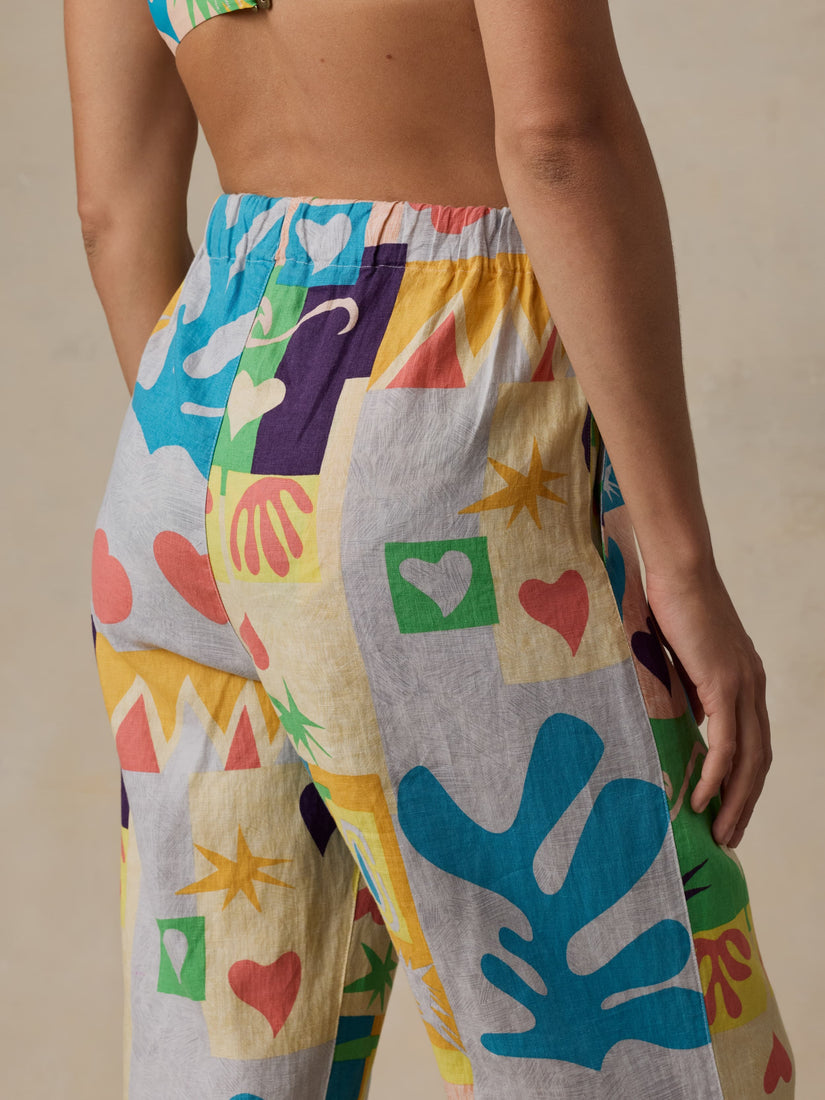 FAHERTY X QUIKSILVER LAIDBACK LINEN PANT - SUNSHINE COAST TILE