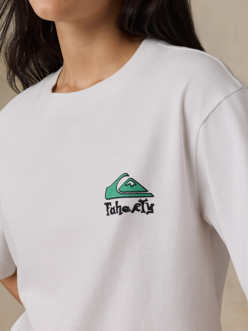 FAHERTY X QUIKSILVER GRAPHIC TEE - WHITE