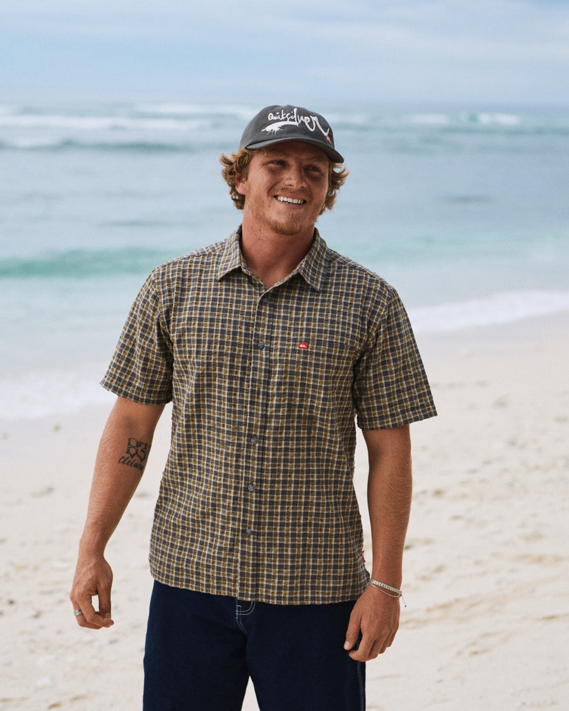 Young Guns Button-Up Short Sleeve Shirt - Major Brown