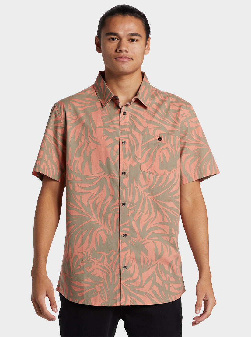 Hawaii Foliage Woven Hawaiian Shirt - Canyon Clay