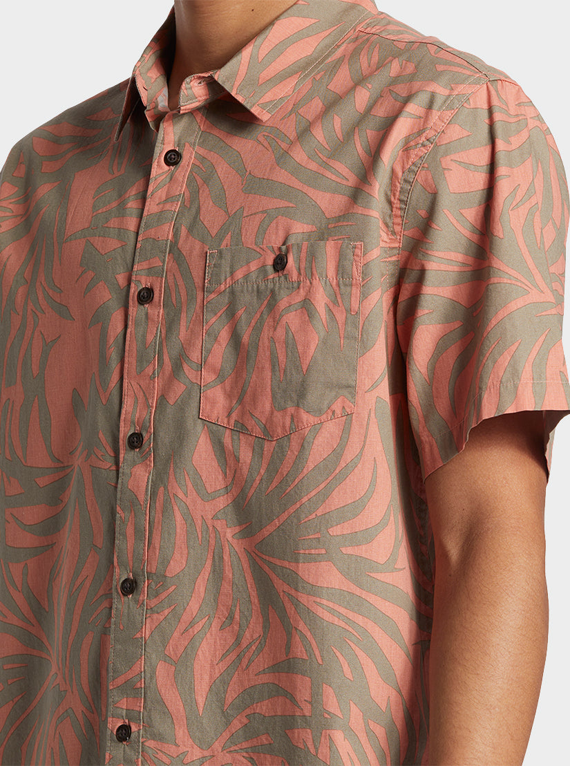 Hawaii Foliage Woven Hawaiian Shirt - Canyon Clay
