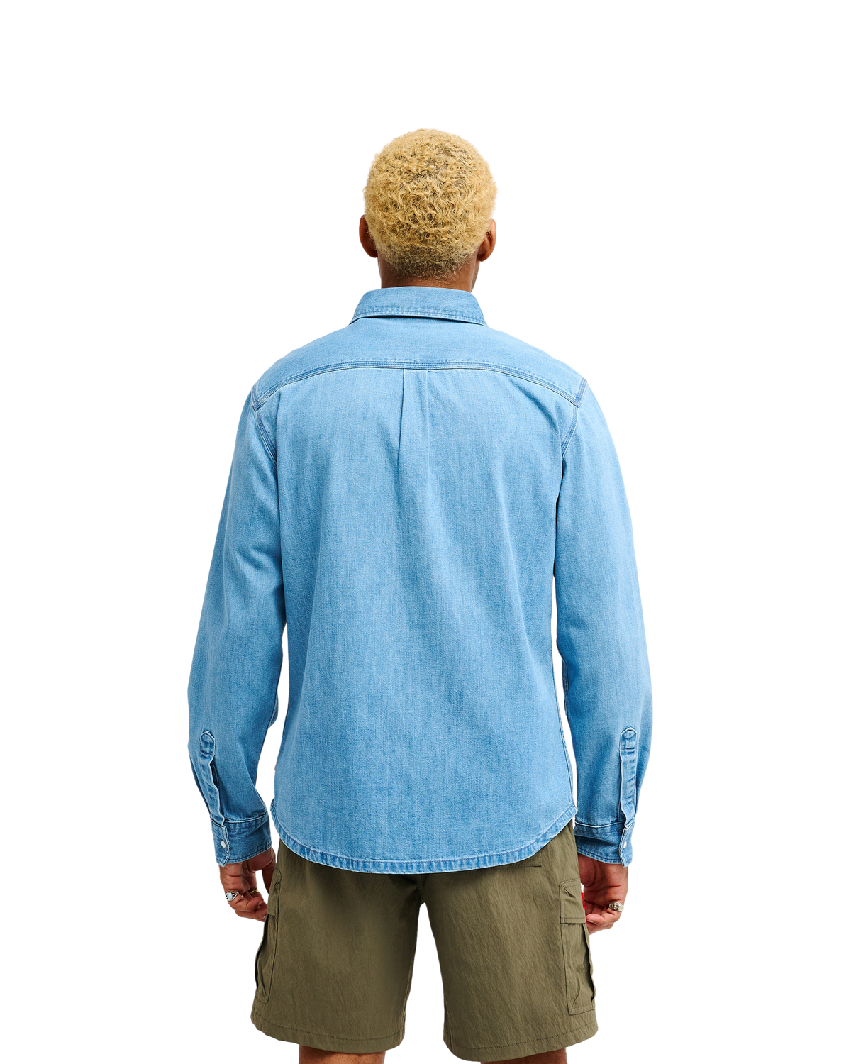 Bob Marley Uprising Long Sleeve Denim Shirt - Stone Indigo-Ex