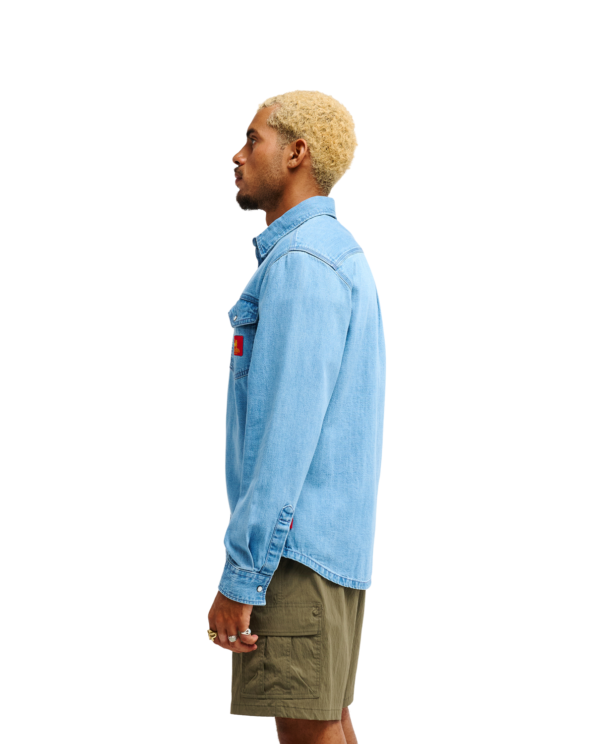 Bob Marley Uprising Long Sleeve Denim Shirt - Stone Indigo-Ex