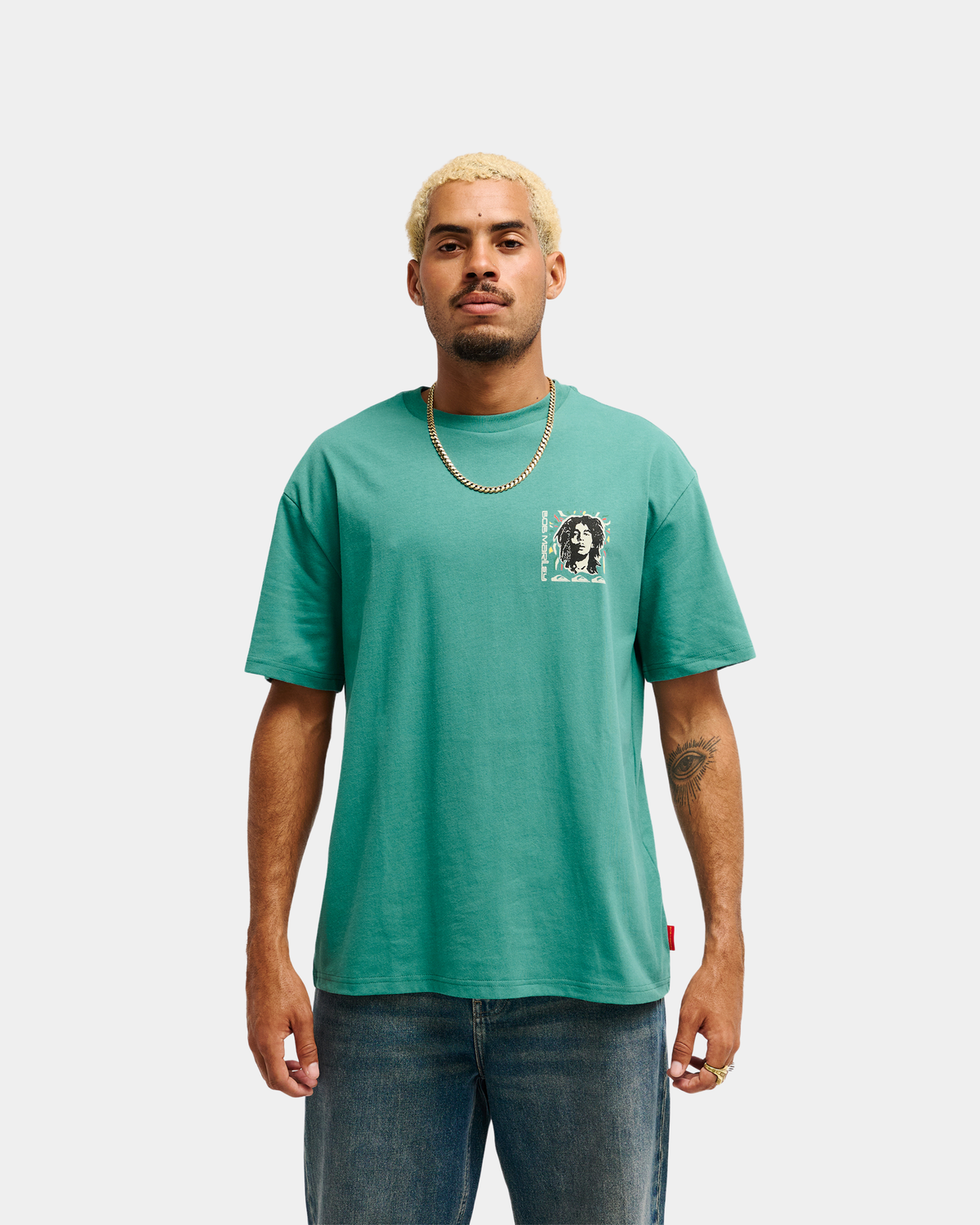 Bob Marley Warhead Short Sleeve T-Shirt - Jade Stone