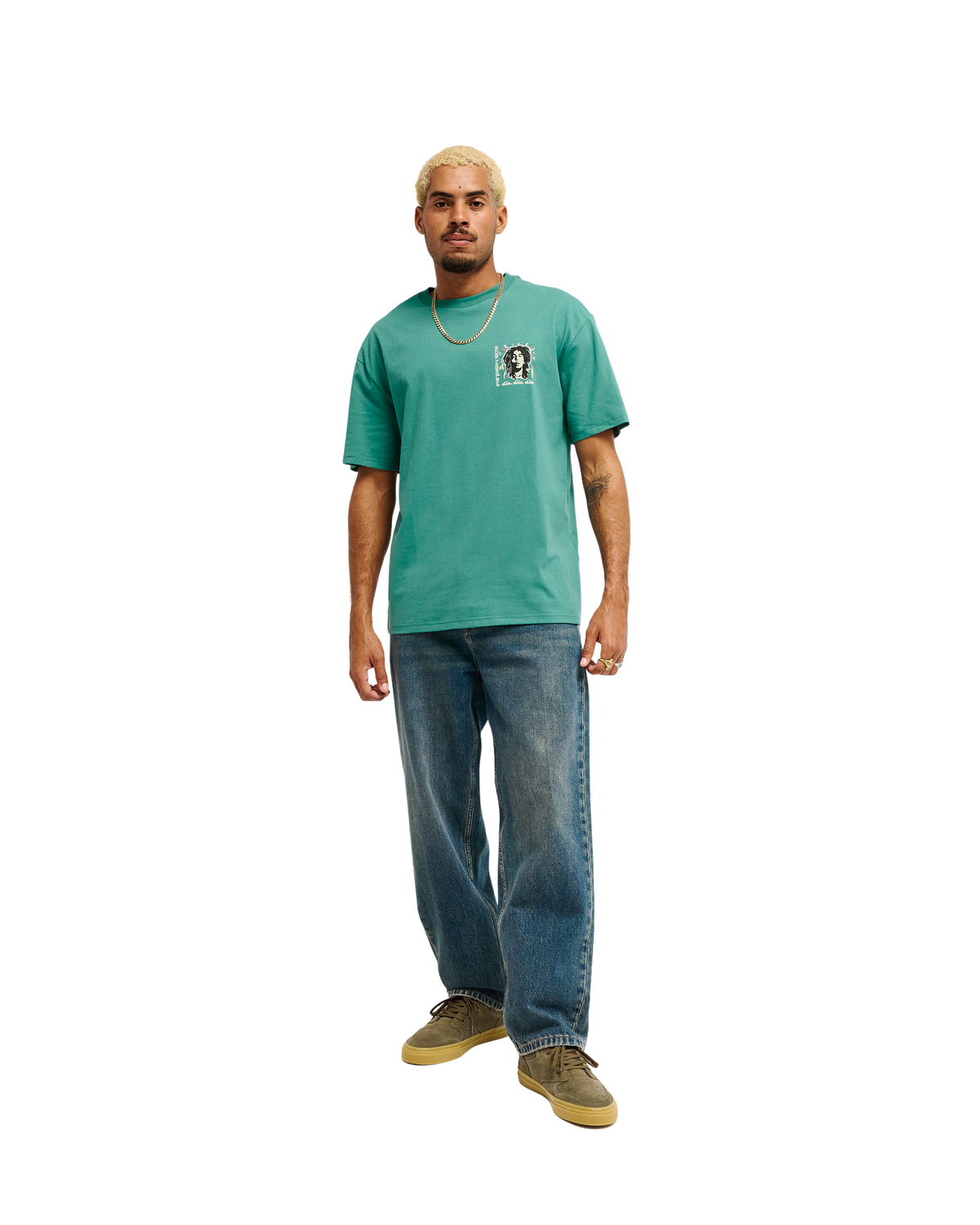 Bob Marley Warhead Short Sleeve T-Shirt - Jade Stone