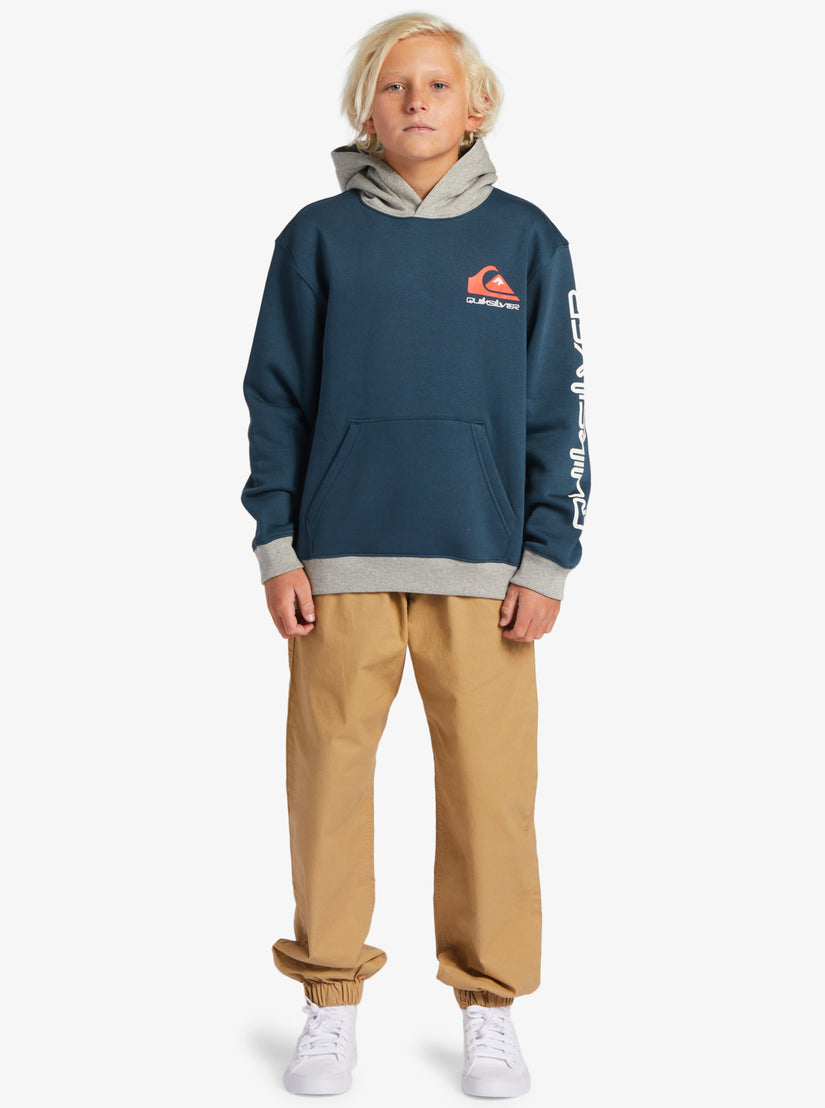 Boys 8-16 Omni Logo Block Hood Pullover Sweatshirt - Midnight Navy