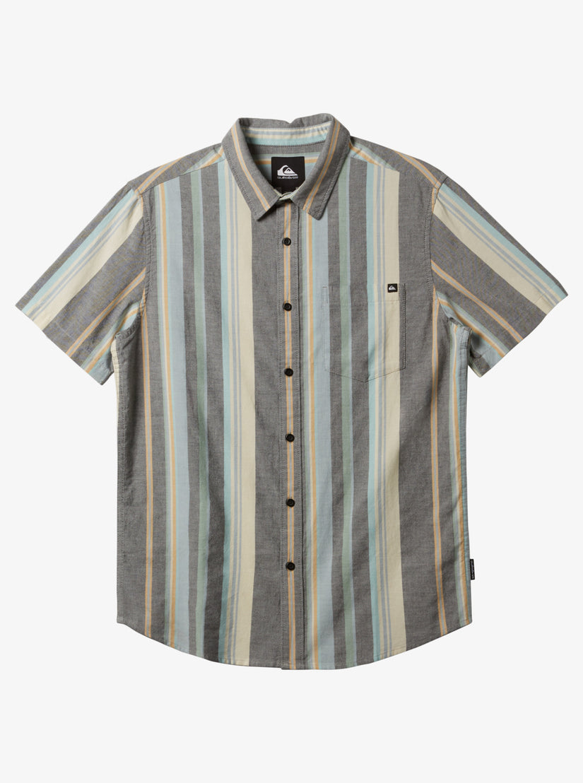 Boys 8-16 Oxford Stripe Classic Short Sleeve Woven Shirt - Black Oxford Stripe Ss