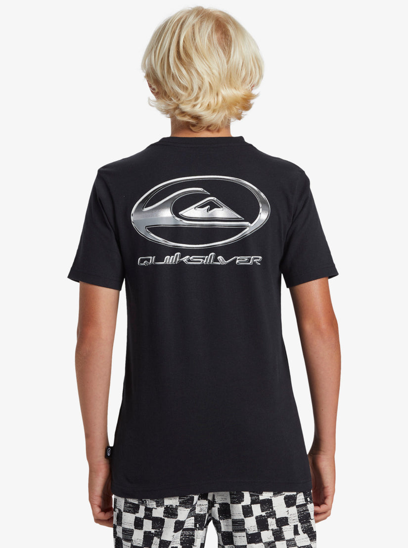 Boys 8-16 Chrome Logo T-Shirt - Black