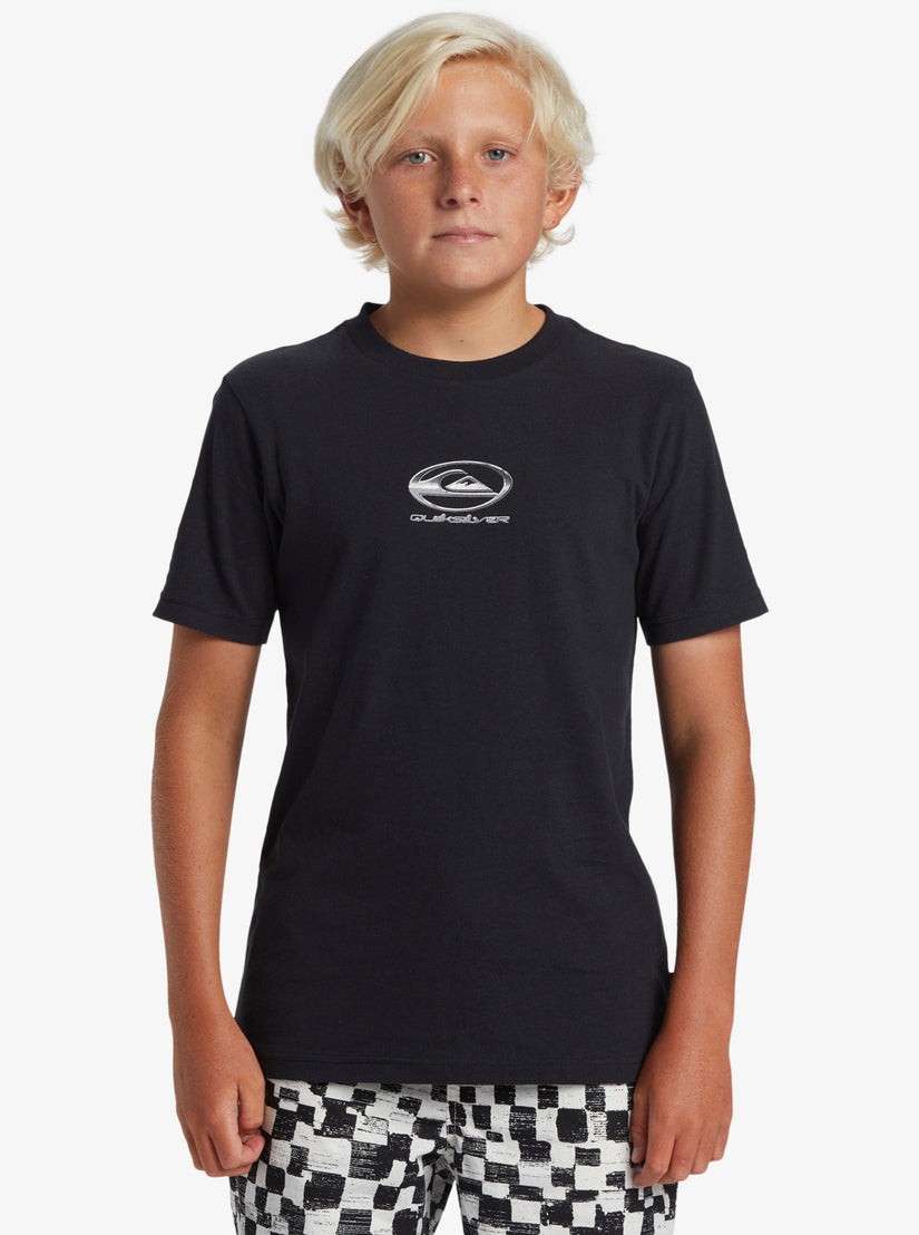 Boys 8-16 Chrome Logo T-Shirt - Black