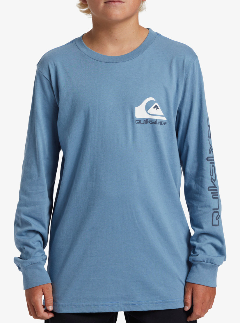 Boys 8-16 Comp Logo Long Sleeve T-Shirt - Blue Shadow