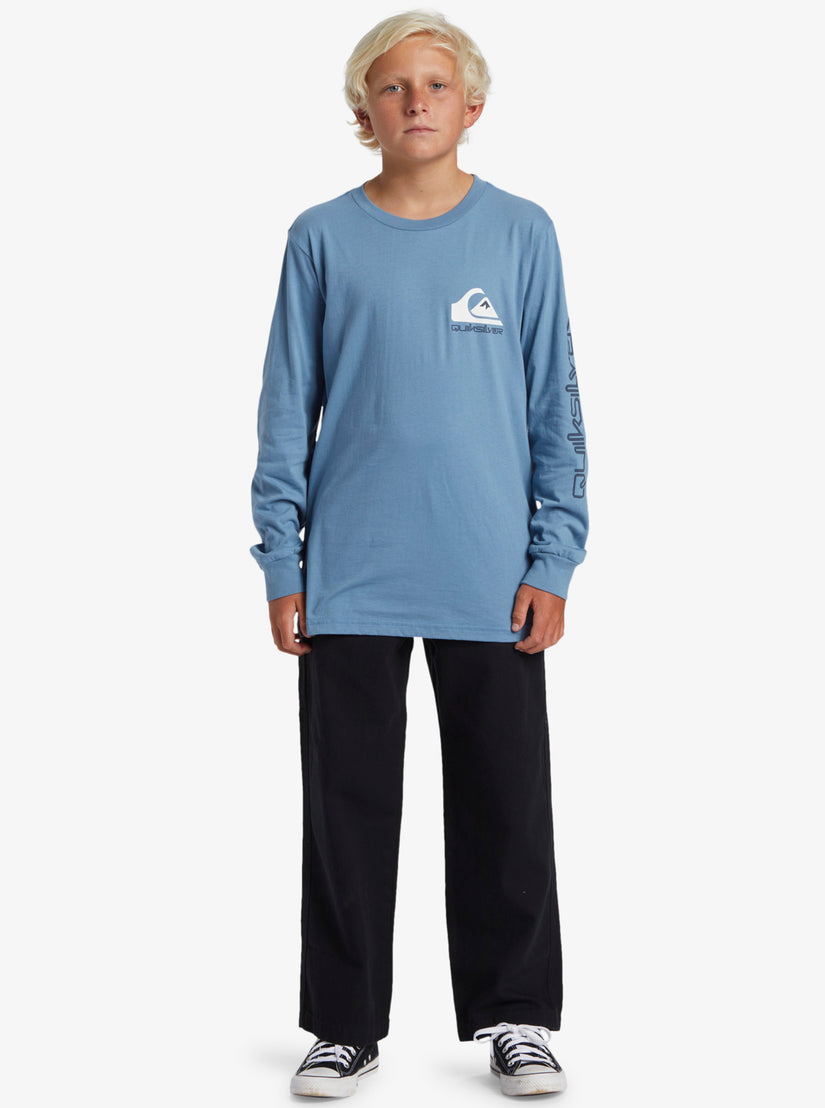 Boys 8-16 Comp Logo Long Sleeve T-Shirt - Blue Shadow