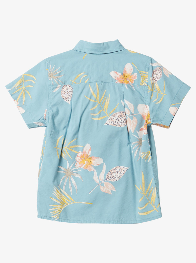 Boys 2-7 Tropical Floral Woven Shirt - Reef Waters Tropical Floral Ss
