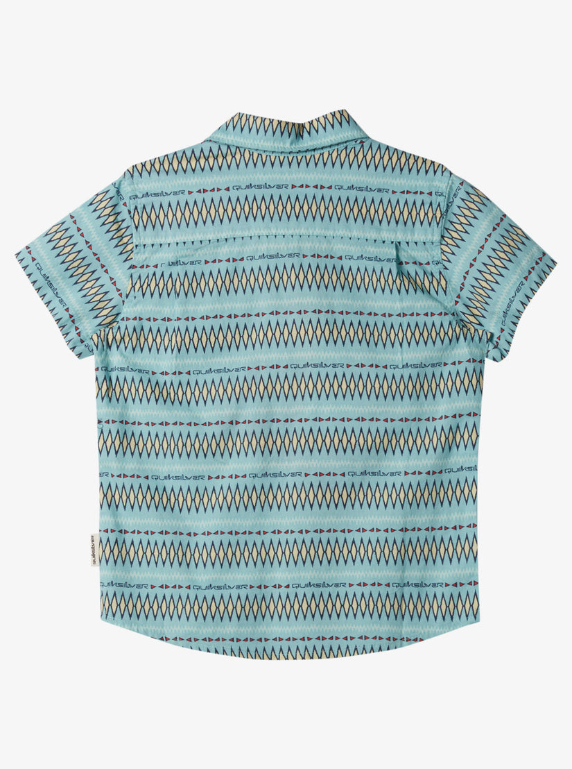 Boys 2-7 Vibrations Short Sleeve Woven Shirt - Marine Blue Pattern Ss Boys