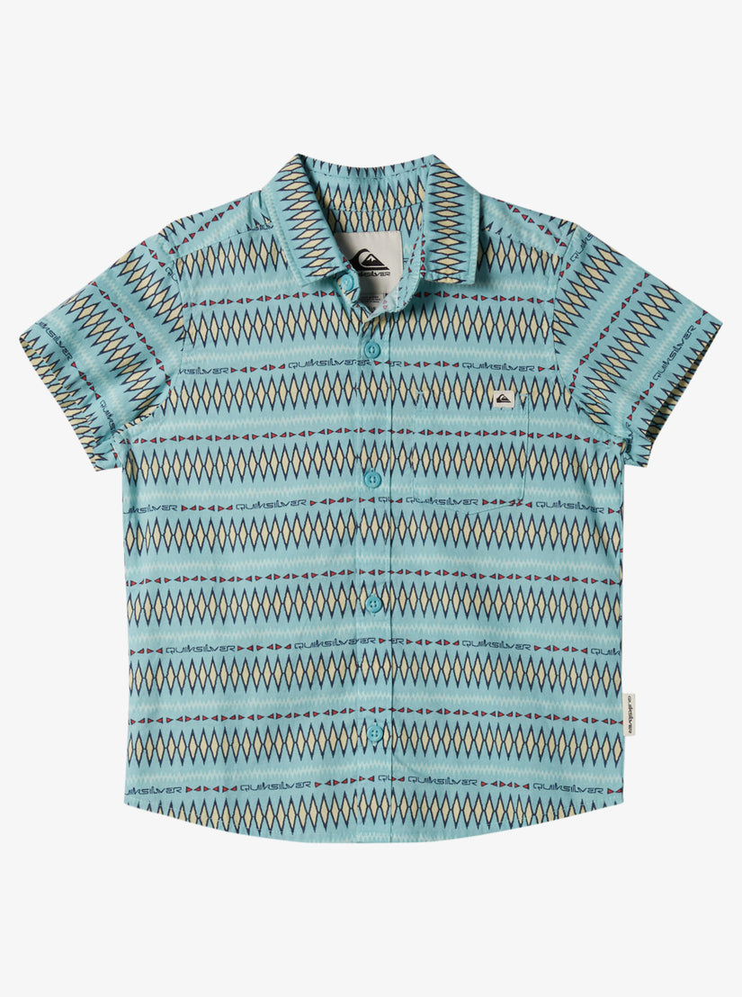 Boys 2-7 Vibrations Short Sleeve Woven Shirt - Marine Blue Pattern Ss Boys