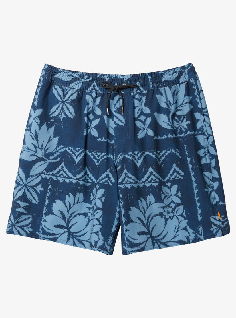 Waterman Roots Volley 17" Elastic Waist Shorts - Roots Ensign Blue