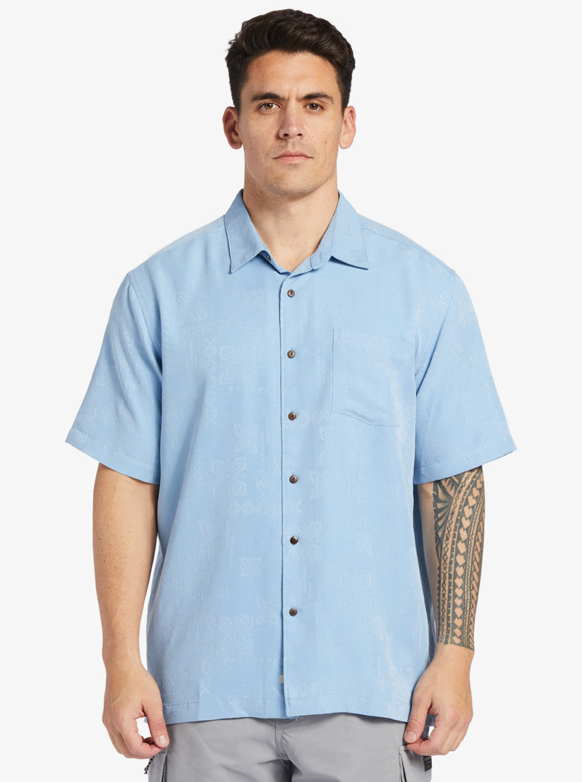Waterman Manele Bay Short Sleeve Shirt - Dusk Blue – Quiksilver
