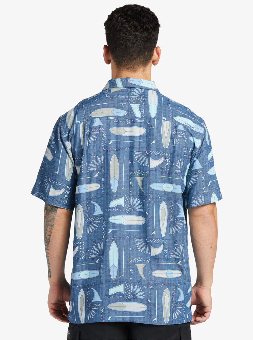 Waterman Long Boards Woven Shirt - Longboards Ensign Blue