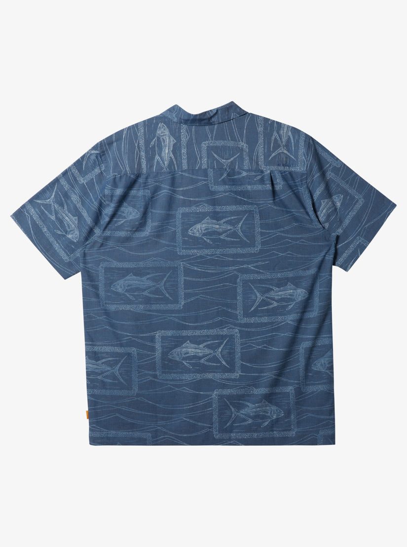 Waterman Reef Point Woven Shirt - Ensign Blue Reef Point Woven
