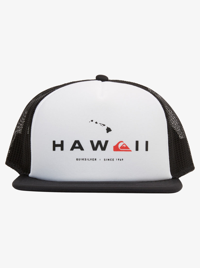 Hawaii State Of Mind Trucker Snapback Hat - Black
