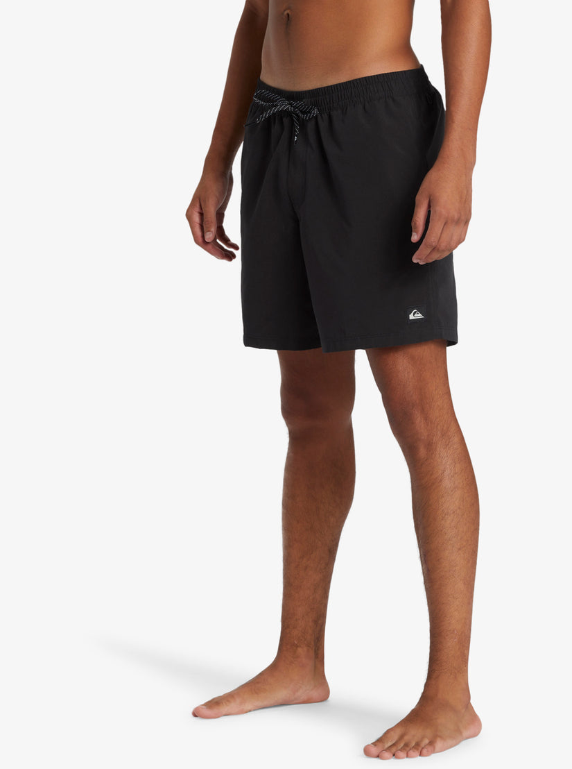 Everyday Solid Volley 17" Elastic Waist Shorts - Black